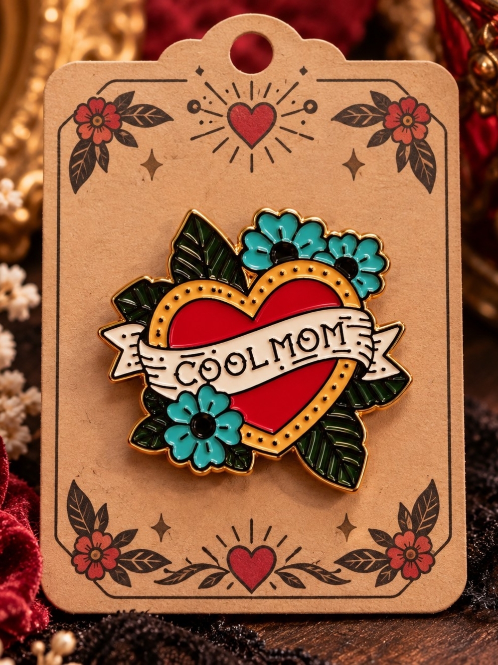 Cool Mom Heart Enamel Collectible Pin Brooch New
